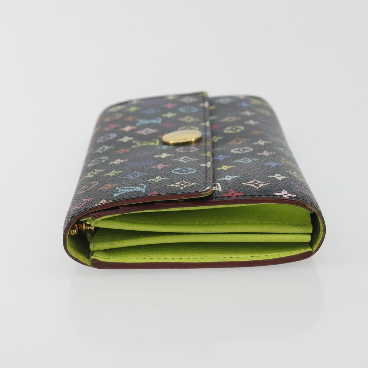 LOUIS VUITTON Monogram Multicolor Portefeiulle Sarah Black M60668 Auth BA14628