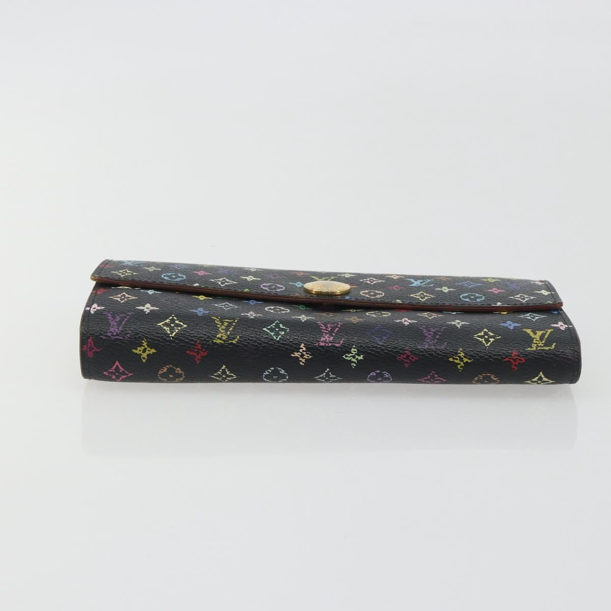 LOUIS VUITTON Monogram Multicolor Portefeiulle Sarah Black M60668 Auth BA14628