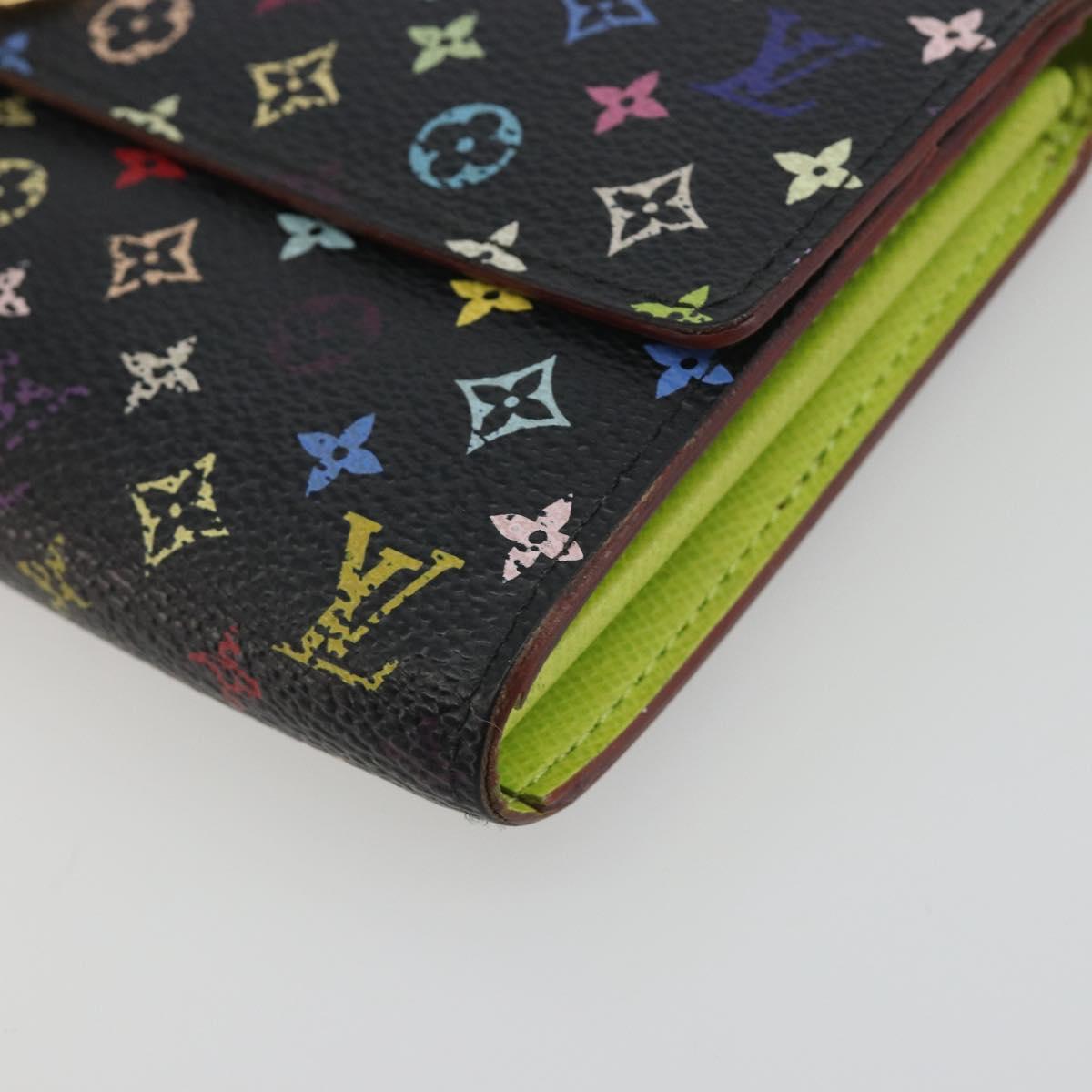 LOUIS VUITTON Monogram Multicolor Portefeiulle Sarah Black M60668 Auth BA14628