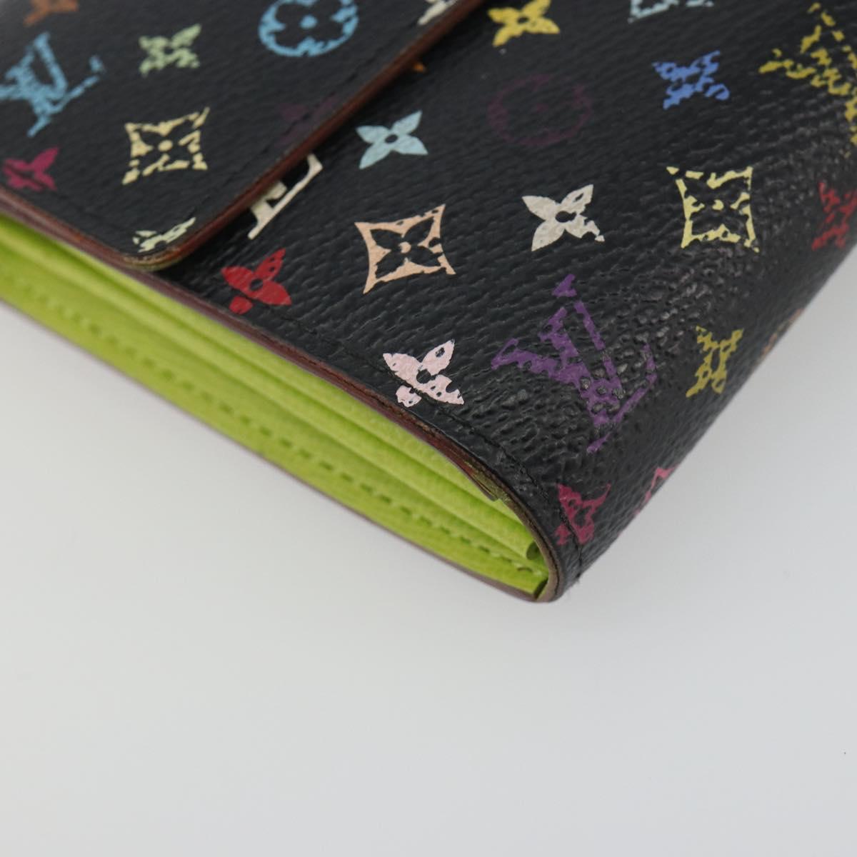 LOUIS VUITTON Monogram Multicolor Portefeiulle Sarah Black M60668 Auth BA14628