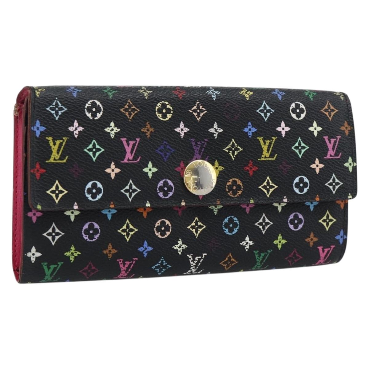LOUIS VUITTON Monogram Multicolor Portefeiulle Sarah Black M60668 Auth BA14629