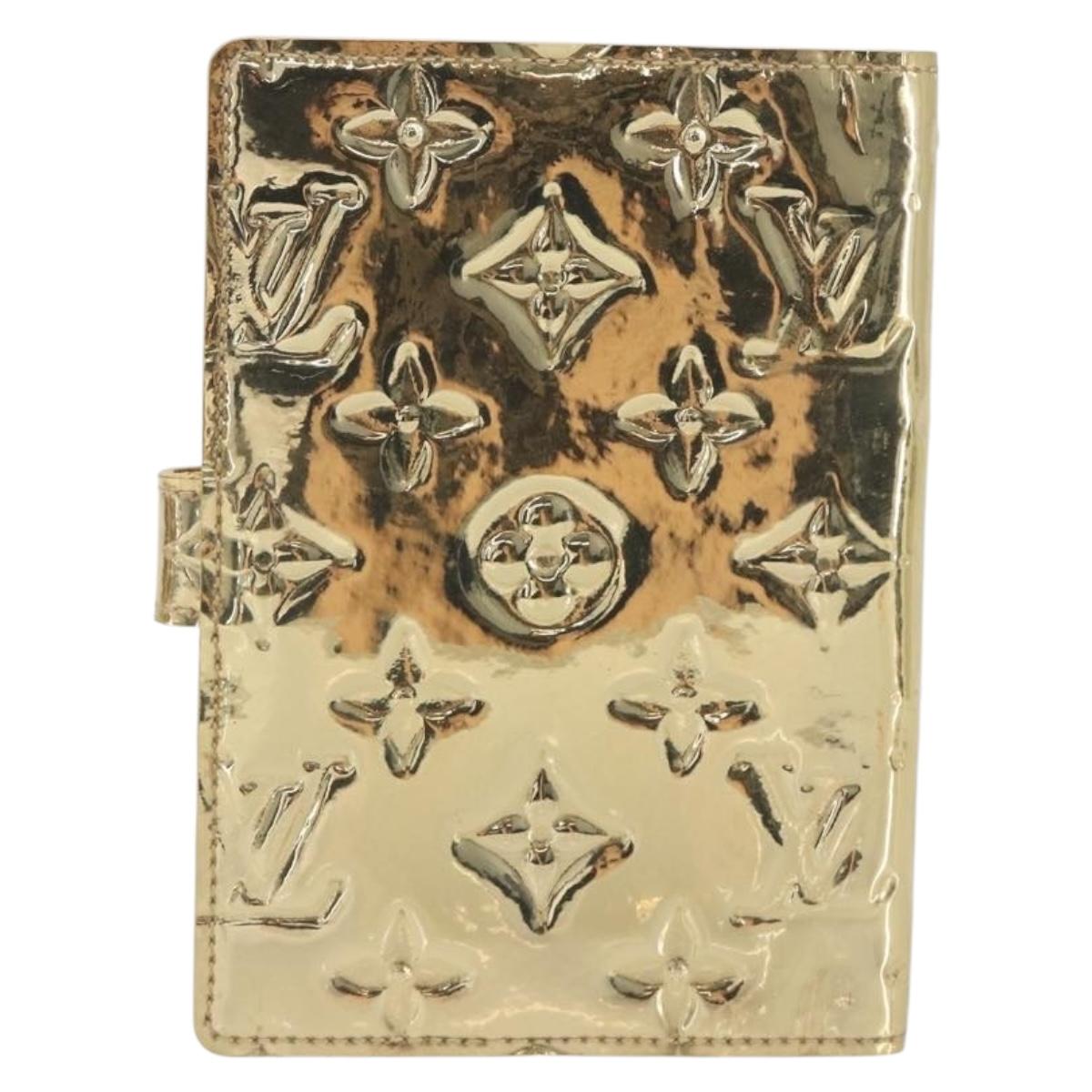 LOUIS VUITTON Monogram Miroir Agenda PM Planner Cover Gold R20962 Auth BA14630A