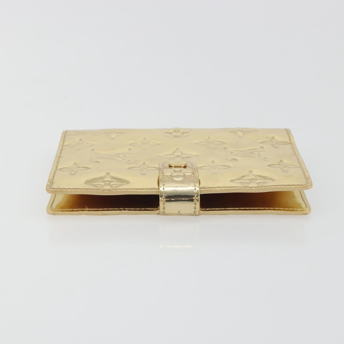 LOUIS VUITTON Monogram Miroir Agenda PM Planner Cover Gold R20962 Auth BA14630A