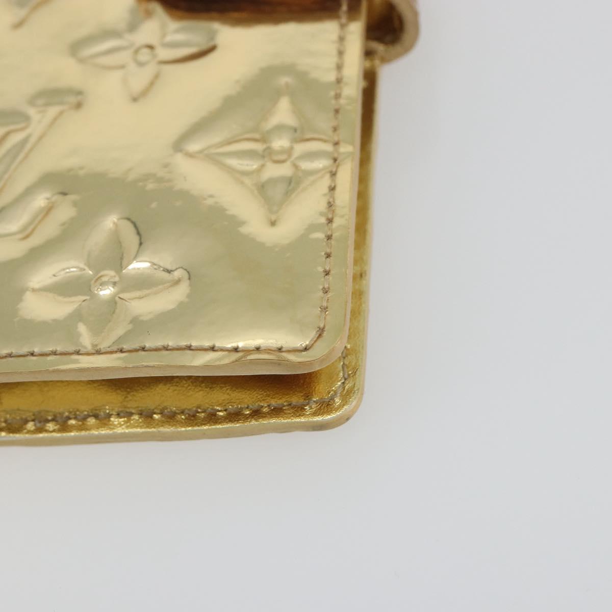 LOUIS VUITTON Monogram Miroir Agenda PM Planner Cover Gold R20962 Auth BA14630A