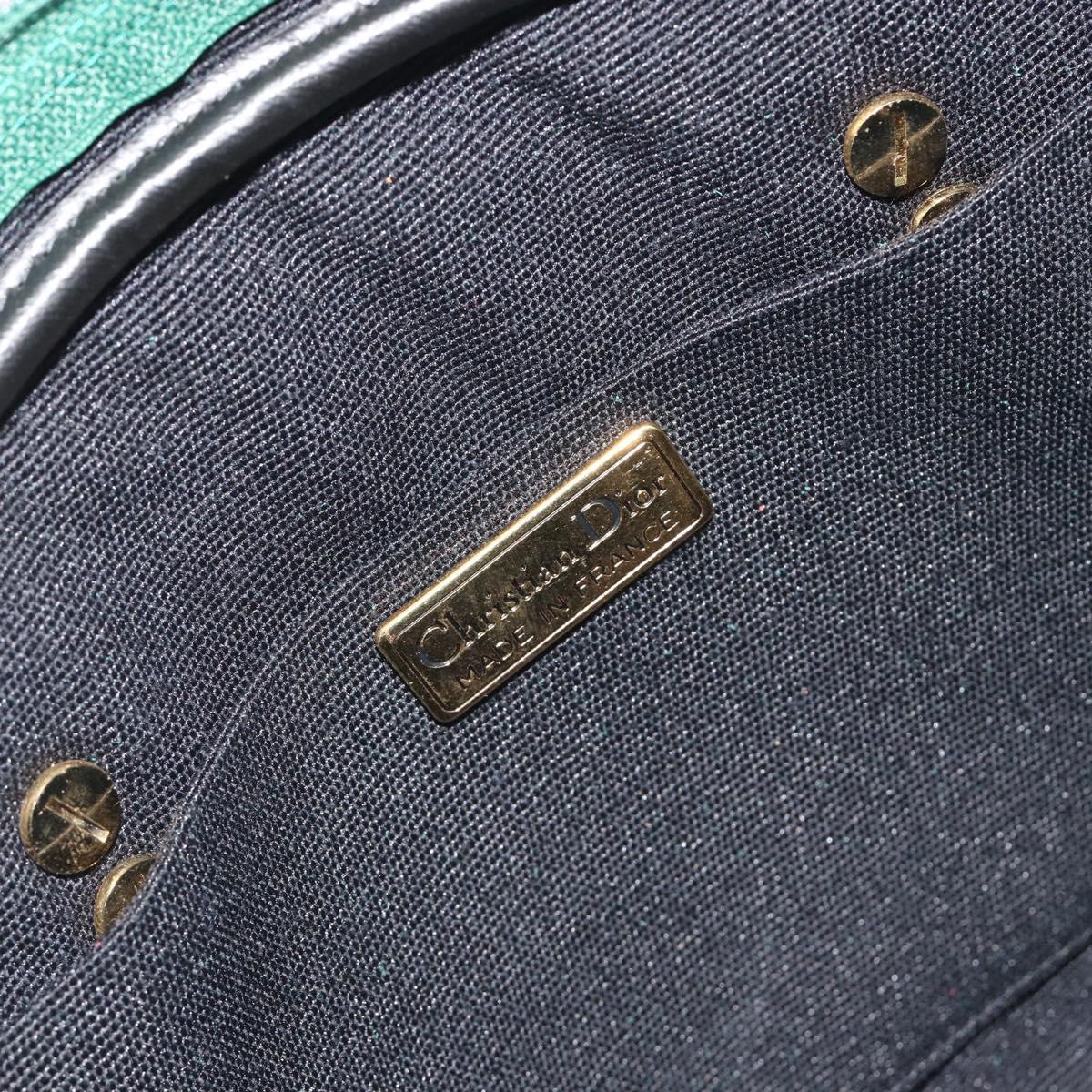 Christian Dior Chain Shoulder Bag Suede Green Gold Tone Auth BA14634V