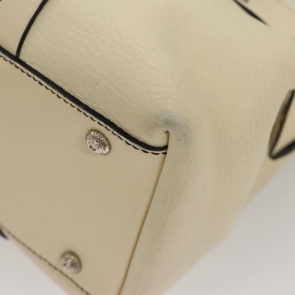 Salvatore Ferragamo Tote Bag Leather White Silver Auth BA1465