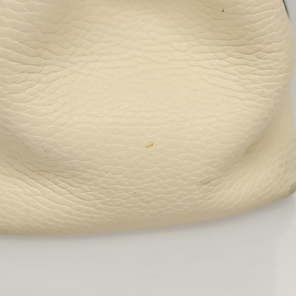 Salvatore Ferragamo Tote Bag Leather White Silver Auth BA1465