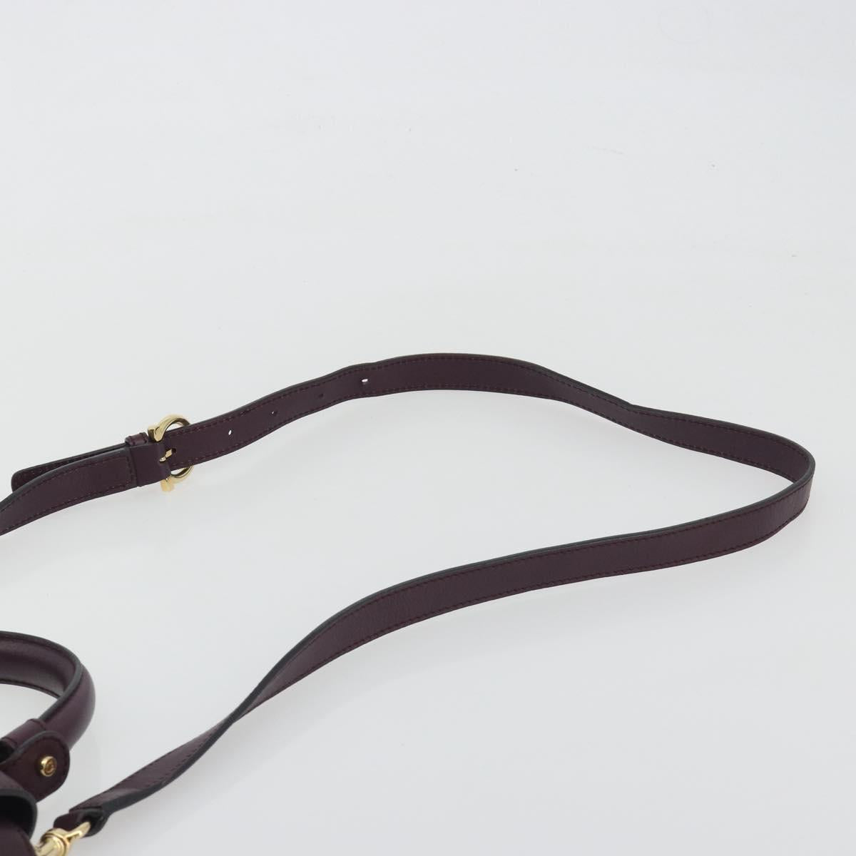 Salvatore Ferragamo Gancini Hand Bag Leather 2way Purple Gold Tone Auth BA14650A