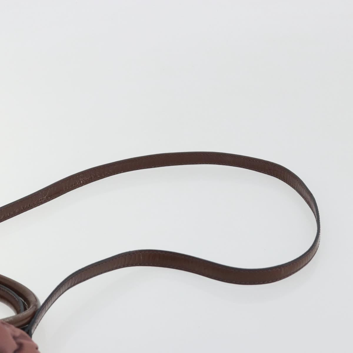 Salvatore Ferragamo Vala Hand Bag Nylon 2way Brown Gold Tone Auth BA14653
