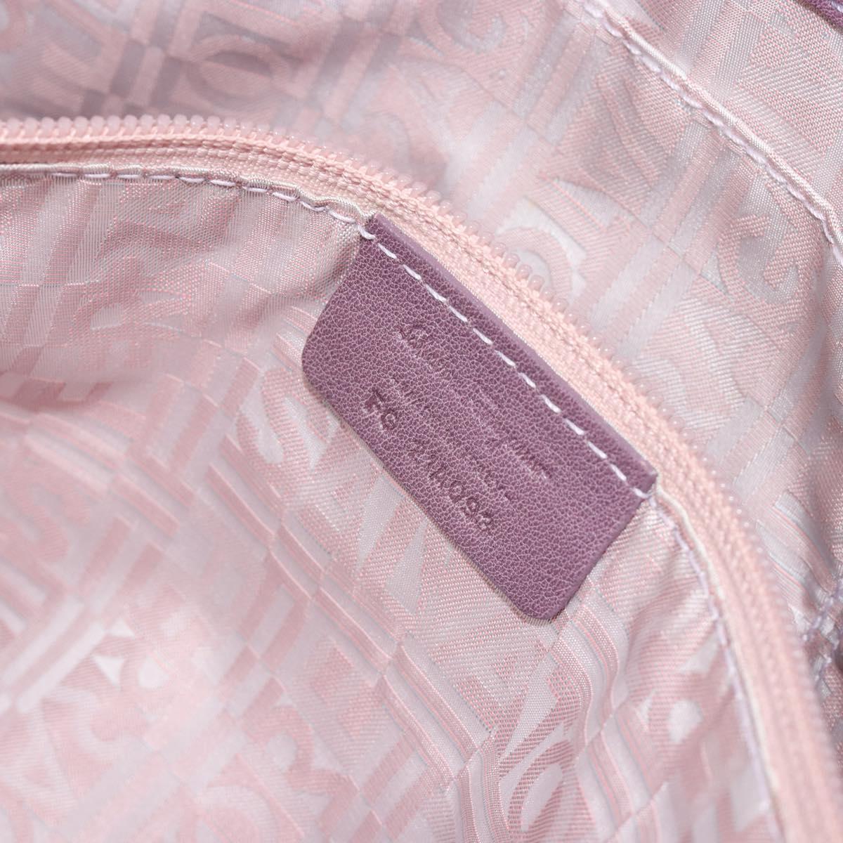 Salvatore Ferragamo Gancini Shoulder Bag Leather Purple Silver Auth BA14654