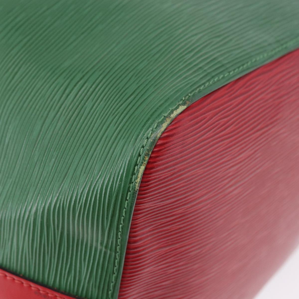 LOUIS VUITTON Epi Petit Noe Shoulder Bag Green Red M44147 LV Auth BA14655A
