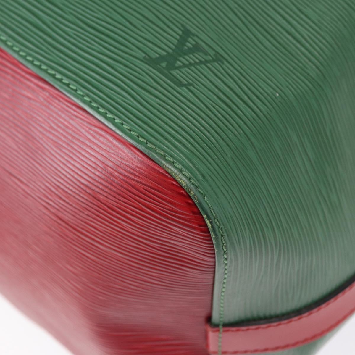LOUIS VUITTON Epi Petit Noe Shoulder Bag Green Red M44147 LV Auth BA14655A