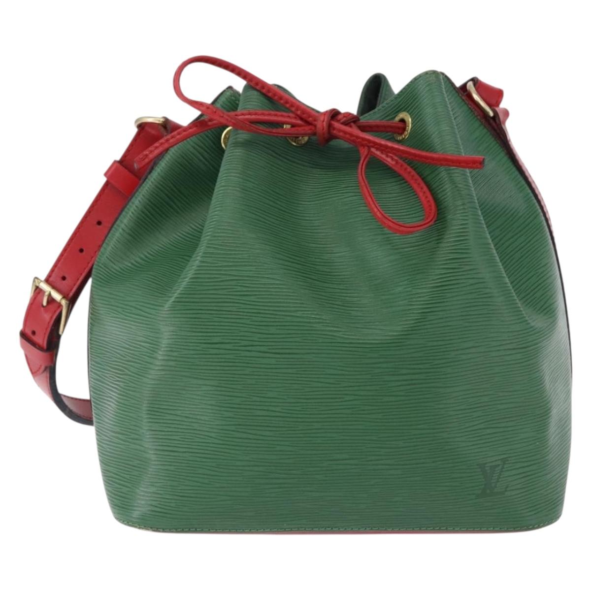 LOUIS VUITTON Epi Petit Noe Shoulder Bag Green Red M44147 LV Auth BA14655A