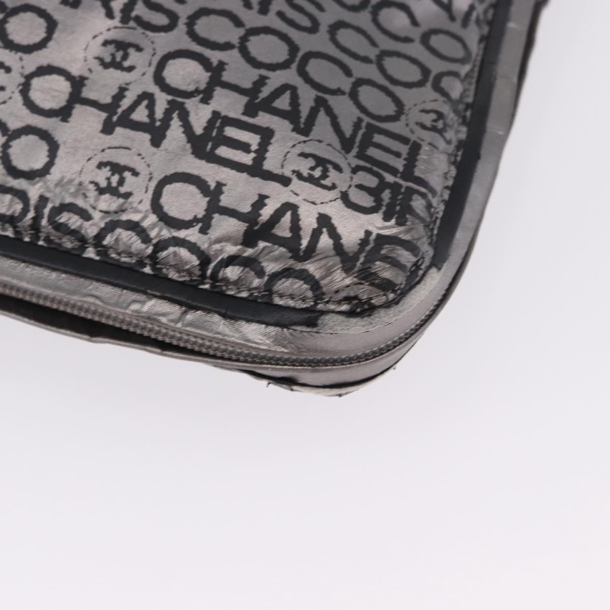 CHANEL Unlimited Tote Bag Nylon Silver CC Auth BA14668