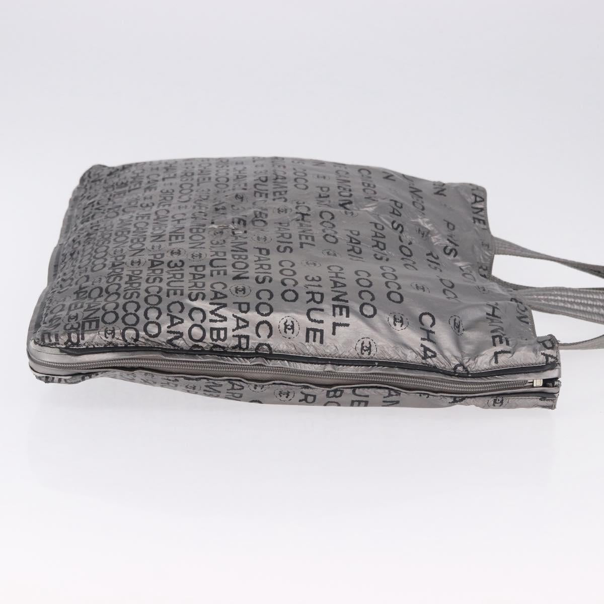 CHANEL Unlimited Tote Bag Nylon Silver CC Auth BA14668