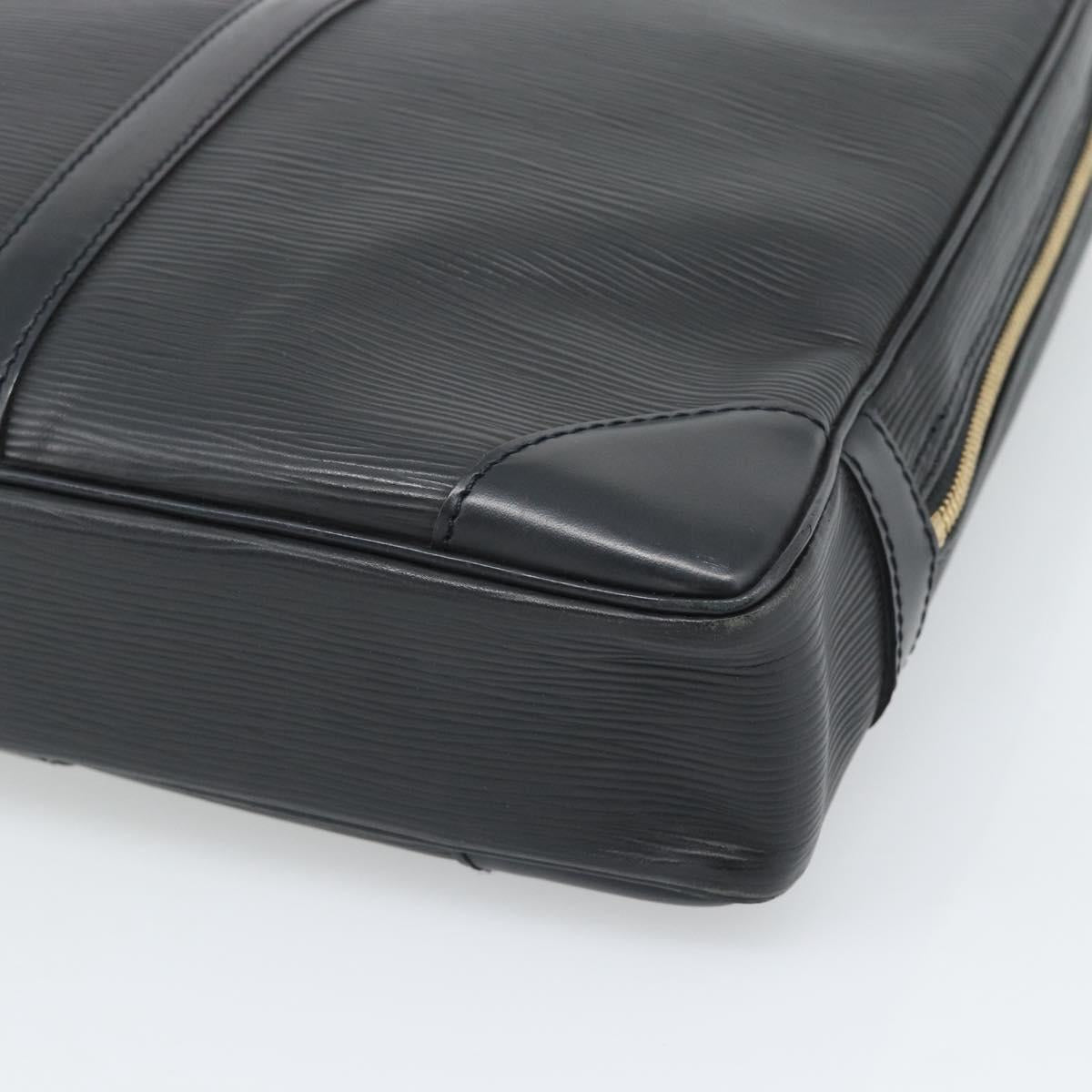 LOUIS VUITTON Epi Porte Documents Voyage Business Bag Black M54472 Auth BA14676