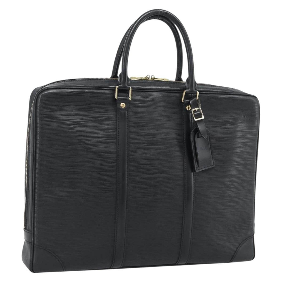 LOUIS VUITTON Epi Porte Documents Voyage Business Bag Black M54472 Auth BA14676