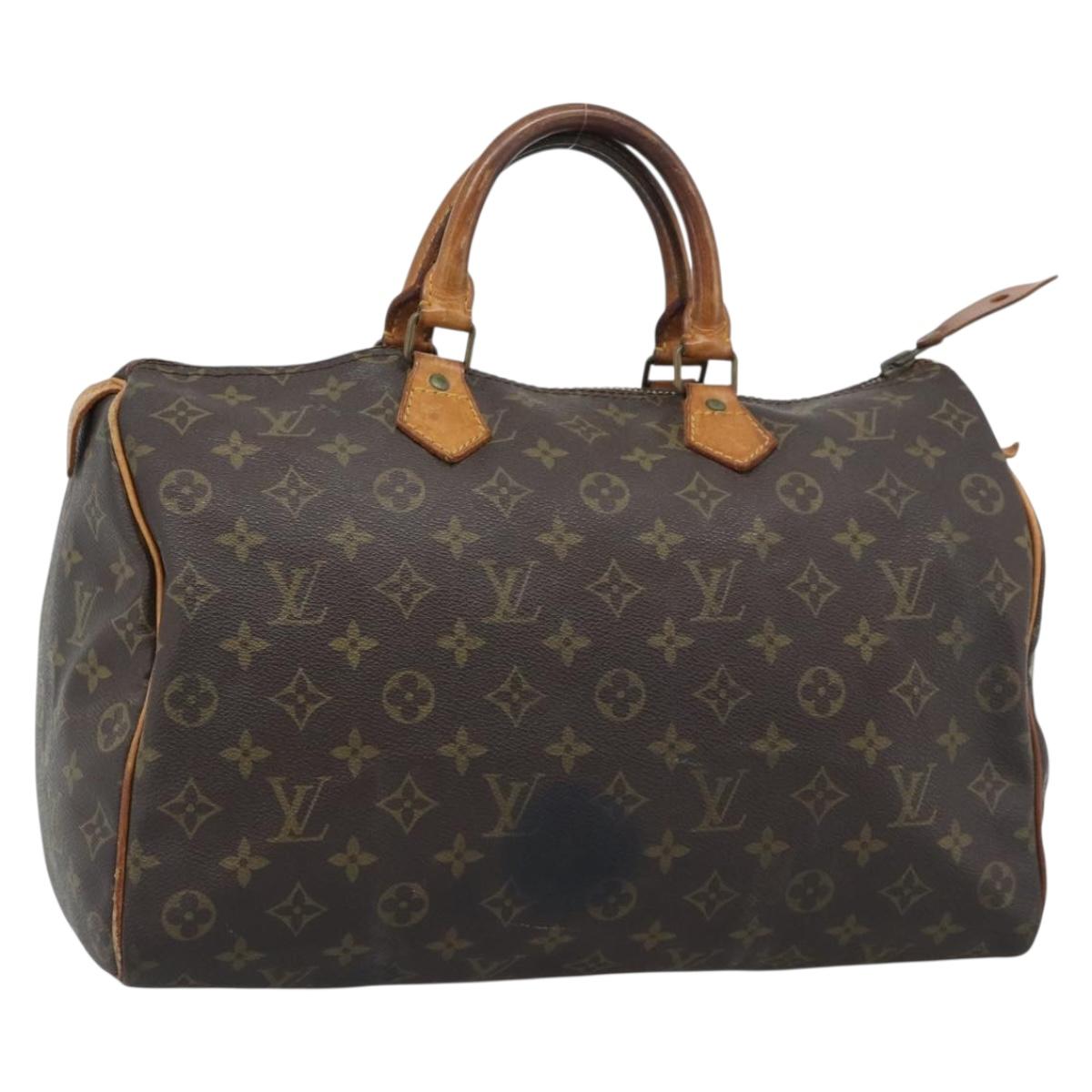 LOUIS VUITTON Monogram Speedy 35 Hand Bag M41524 LV Auth BA14678
