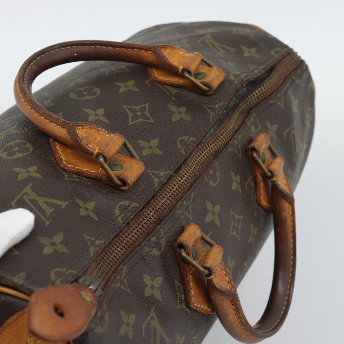 LOUIS VUITTON Monogram Speedy 35 Hand Bag M41524 LV Auth BA14678
