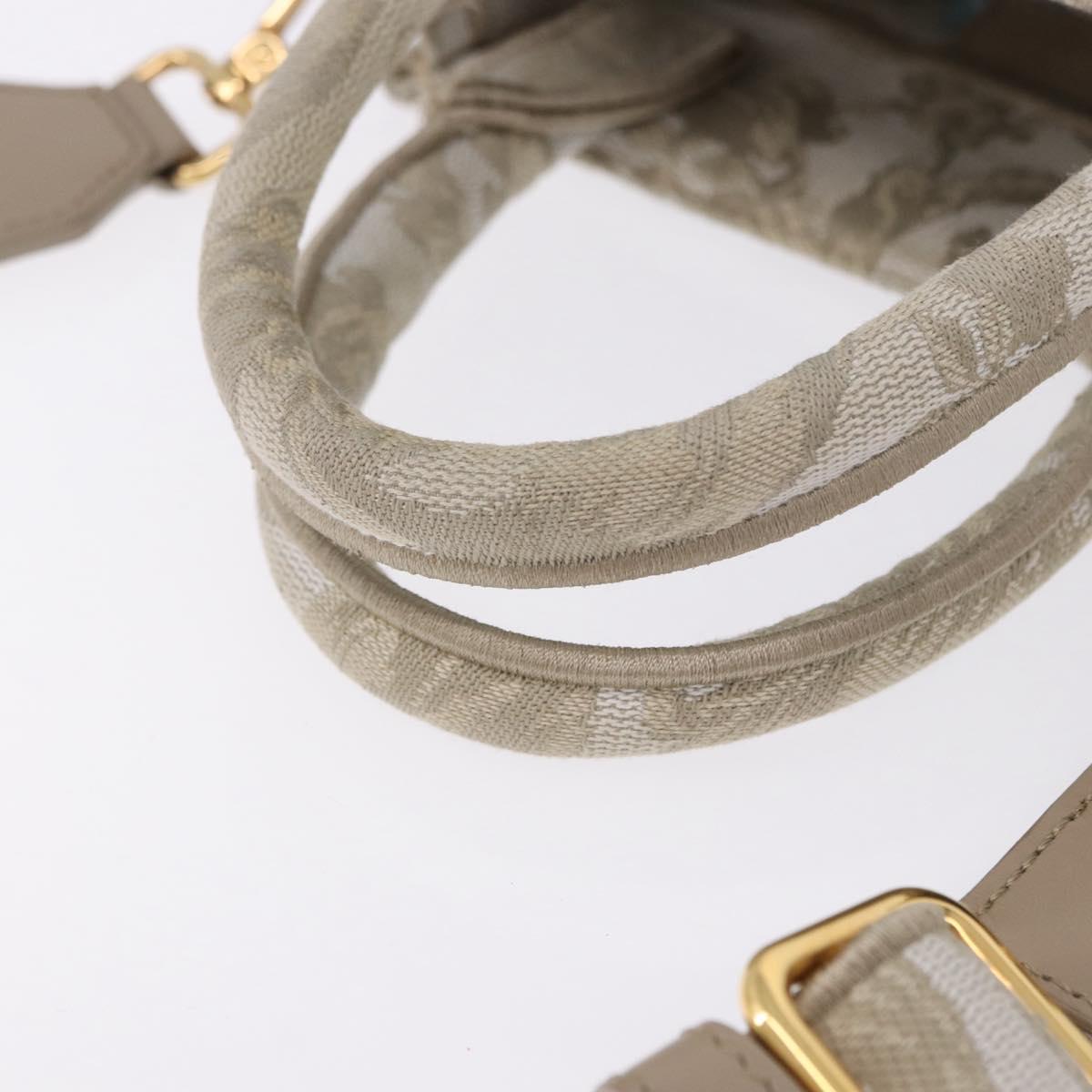 VERSACE Barocco Thena Mini Tote Bag Canvas 2way Beige Gold Tone Auth BA14680V