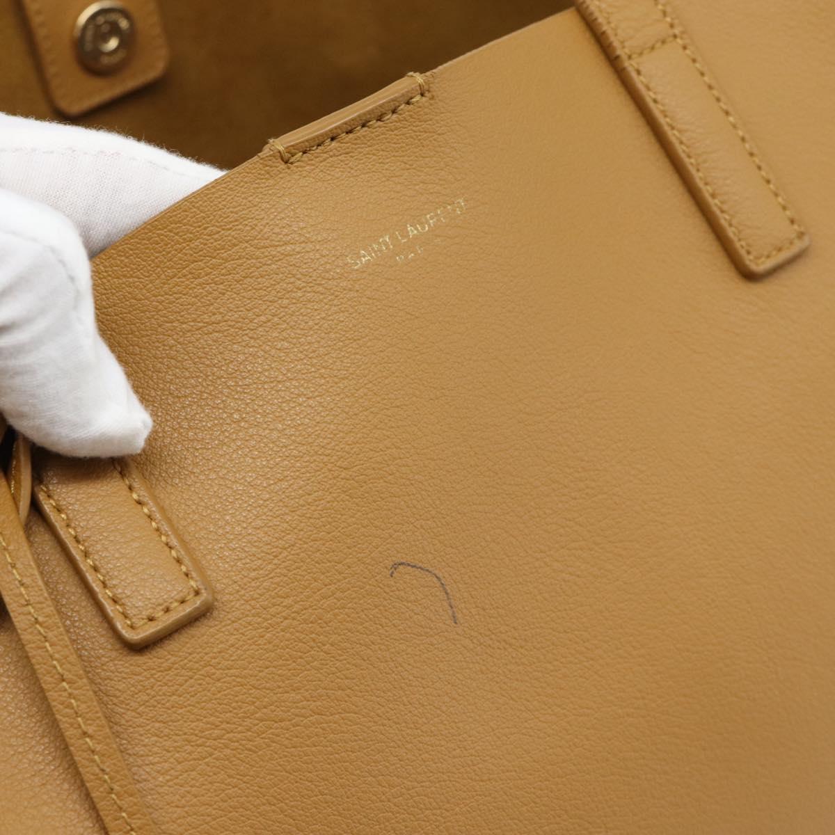 SAINT LAURENT Tote Bag Leather Brown 600281 Auth BA14682A