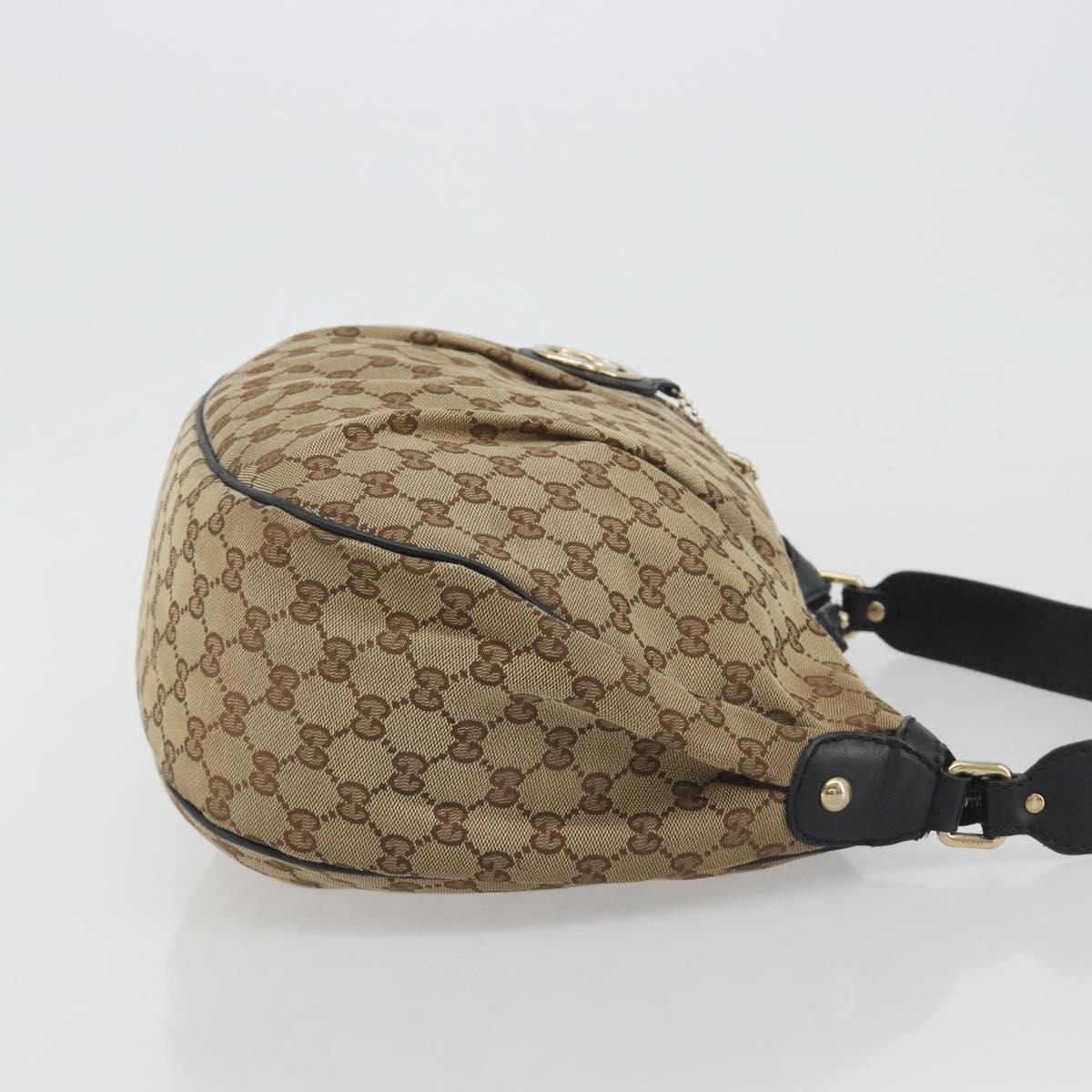 GUCCI GG Canvas Sukey Shoulder Bag Beige Gold Tone 232955 Auth BA14683A