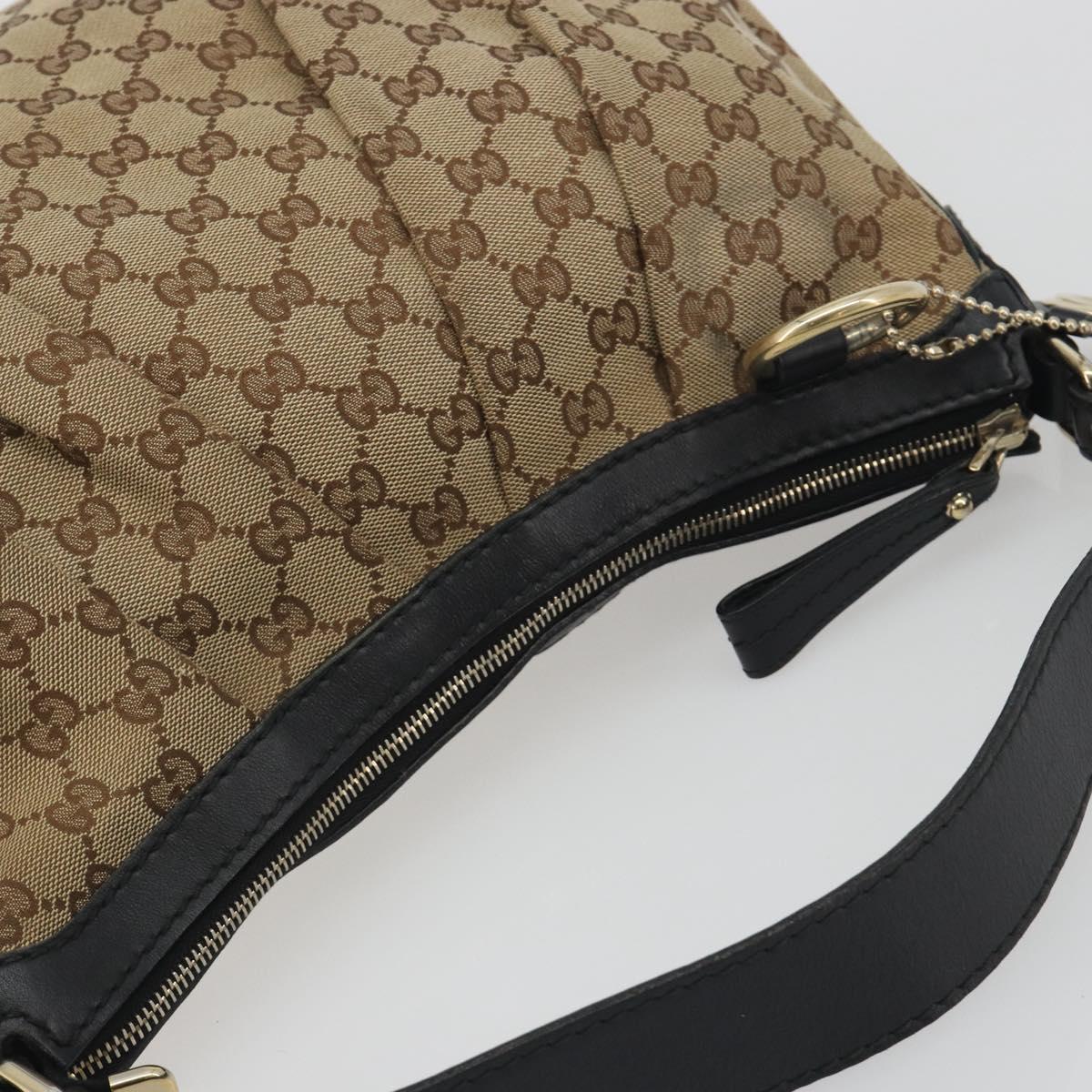 GUCCI GG Canvas Sukey Shoulder Bag Beige Gold Tone 232955 Auth BA14683A