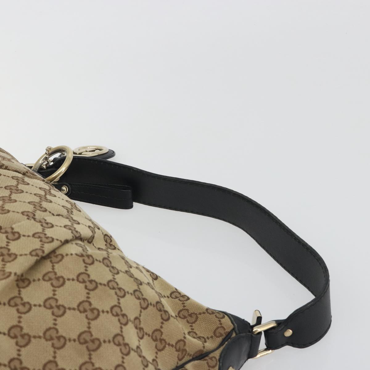 GUCCI GG Canvas Sukey Shoulder Bag Beige Gold Tone 232955 Auth BA14683A