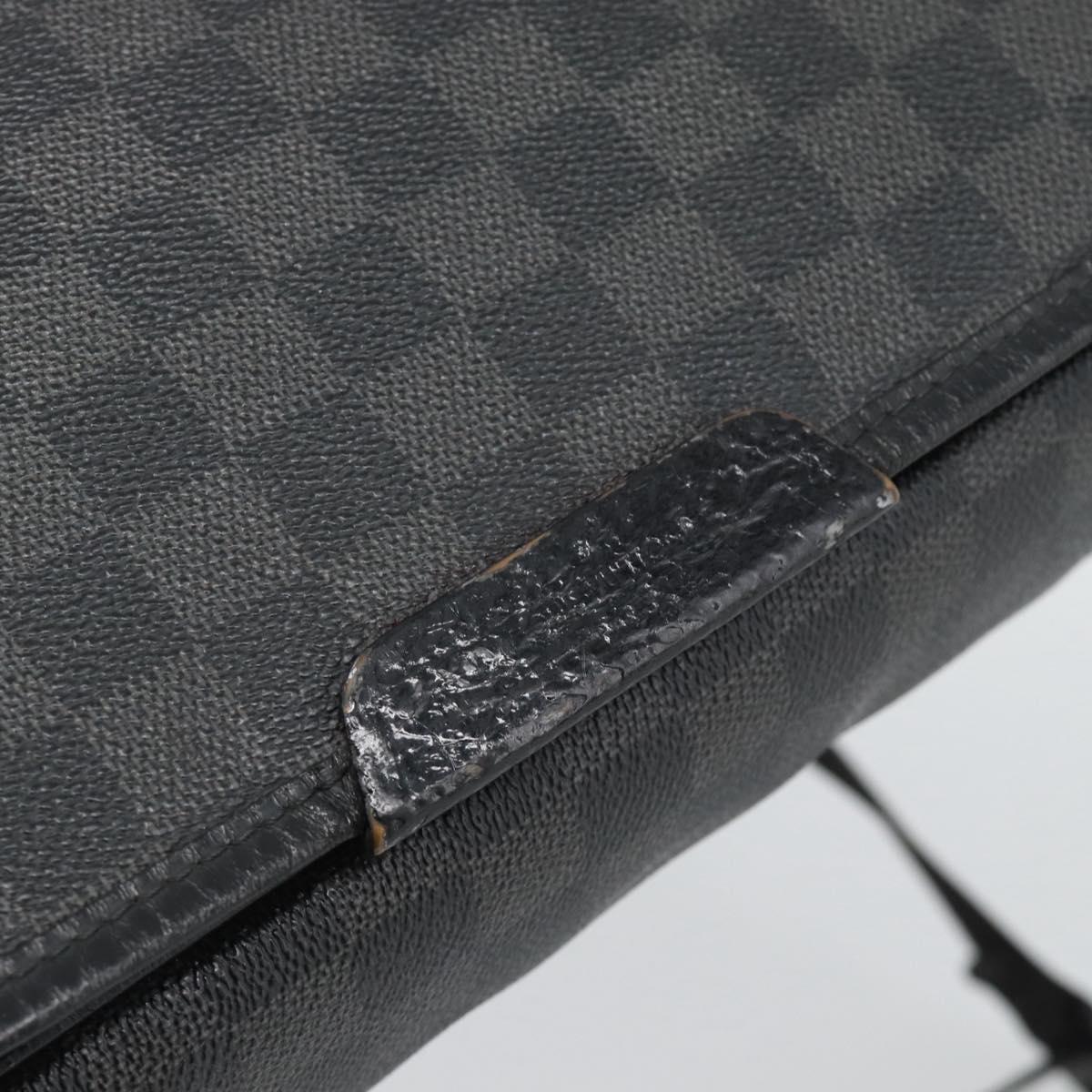 LOUIS VUITTON Damier Grafitte Daniel MM Shoulder Bag N58029 LV Auth BA14689