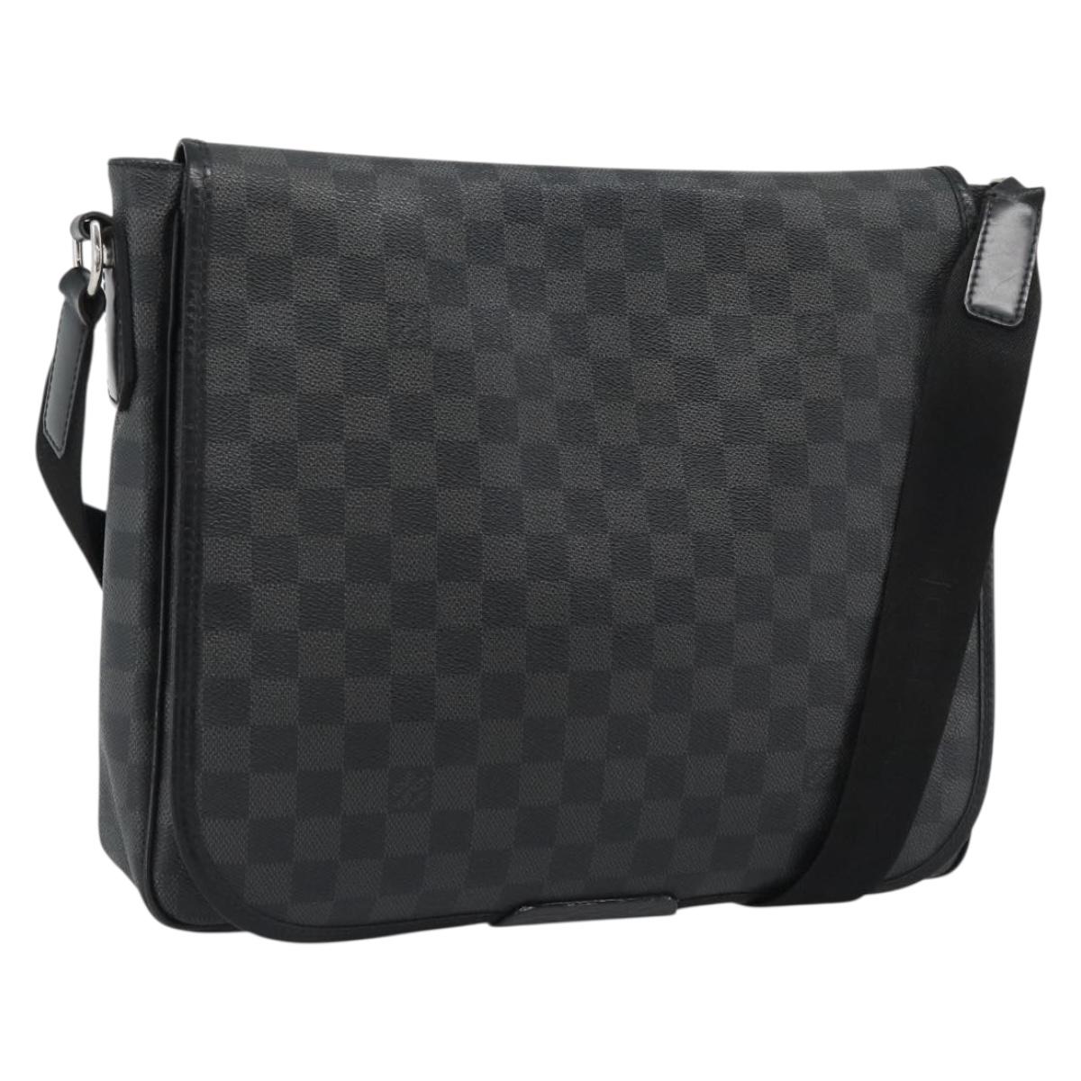 LOUIS VUITTON Damier Grafitte Daniel MM Shoulder Bag N58029 LV Auth BA14689