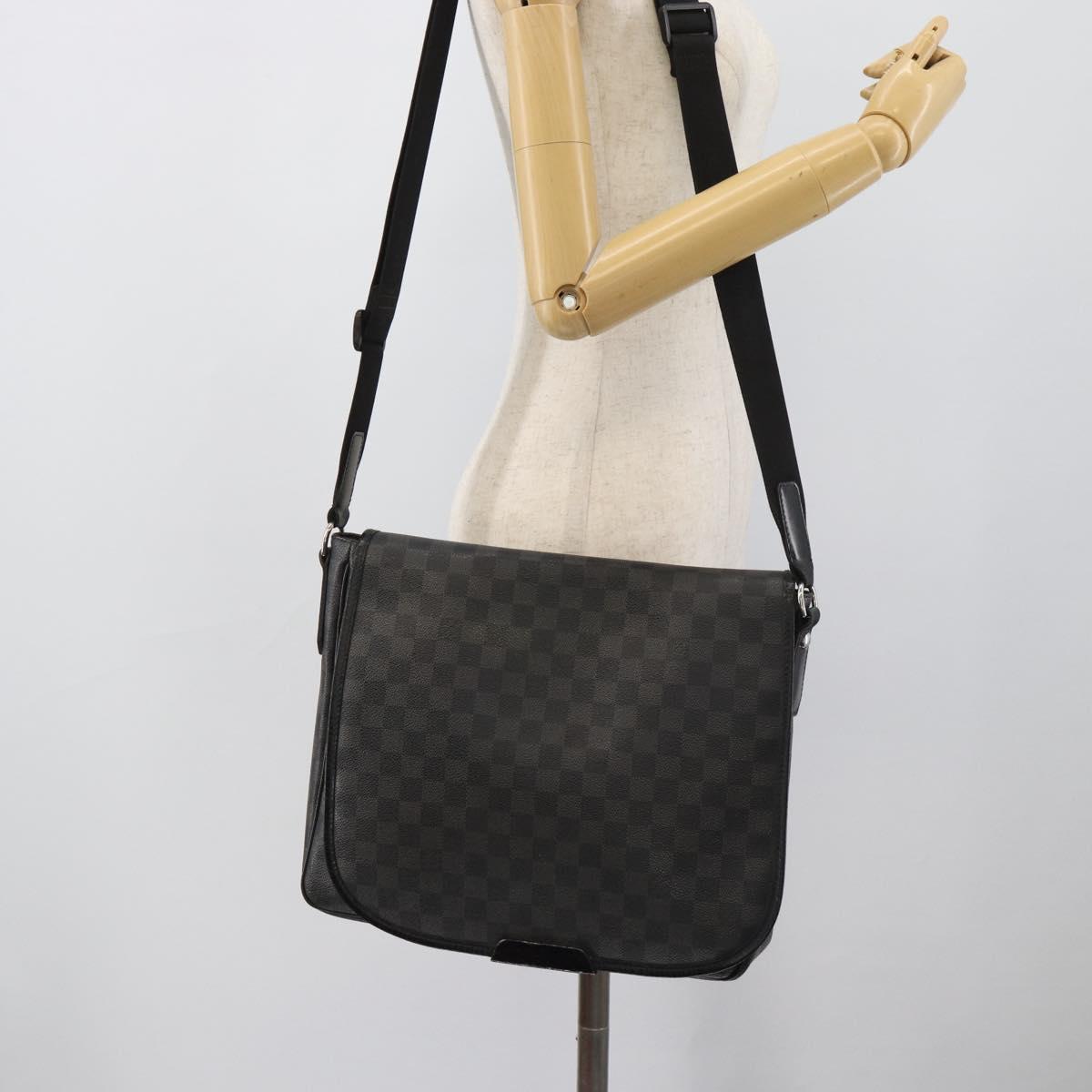 LOUIS VUITTON Damier Grafitte Daniel MM Shoulder Bag N58029 LV Auth BA14689
