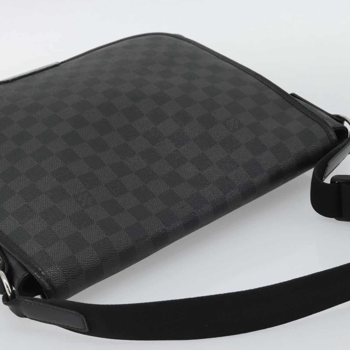LOUIS VUITTON Damier Grafitte Daniel MM Shoulder Bag N58029 LV Auth BA14689