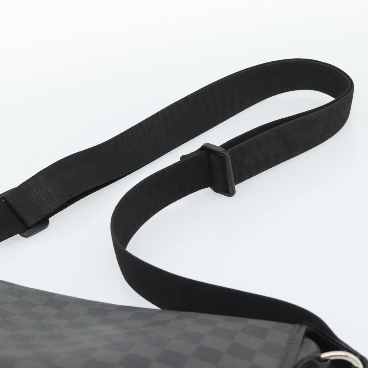 LOUIS VUITTON Damier Grafitte Daniel MM Shoulder Bag N58029 LV Auth BA14689