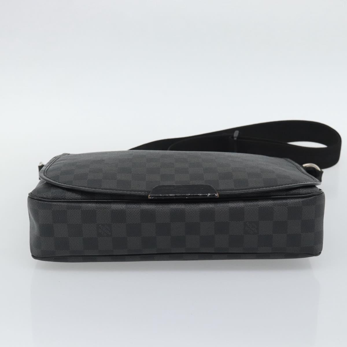 LOUIS VUITTON Damier Grafitte Daniel MM Shoulder Bag N58029 LV Auth BA14689