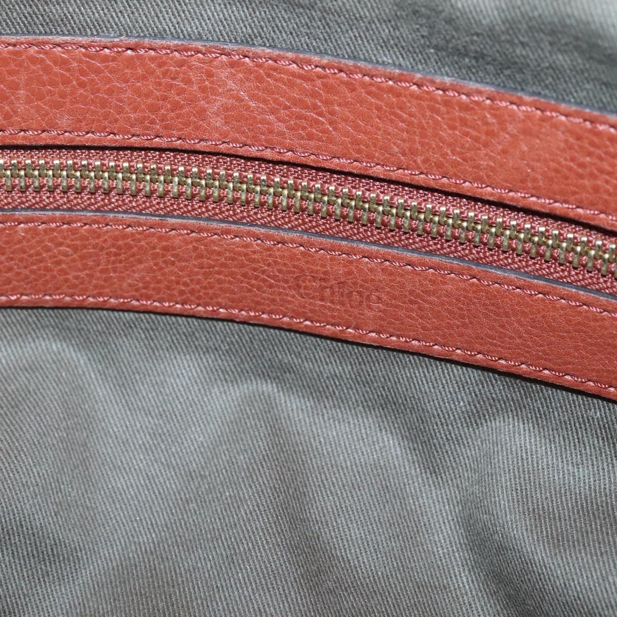 Chloe Elsie Hand Bag Leather 2way Brown Gold Auth BA1469