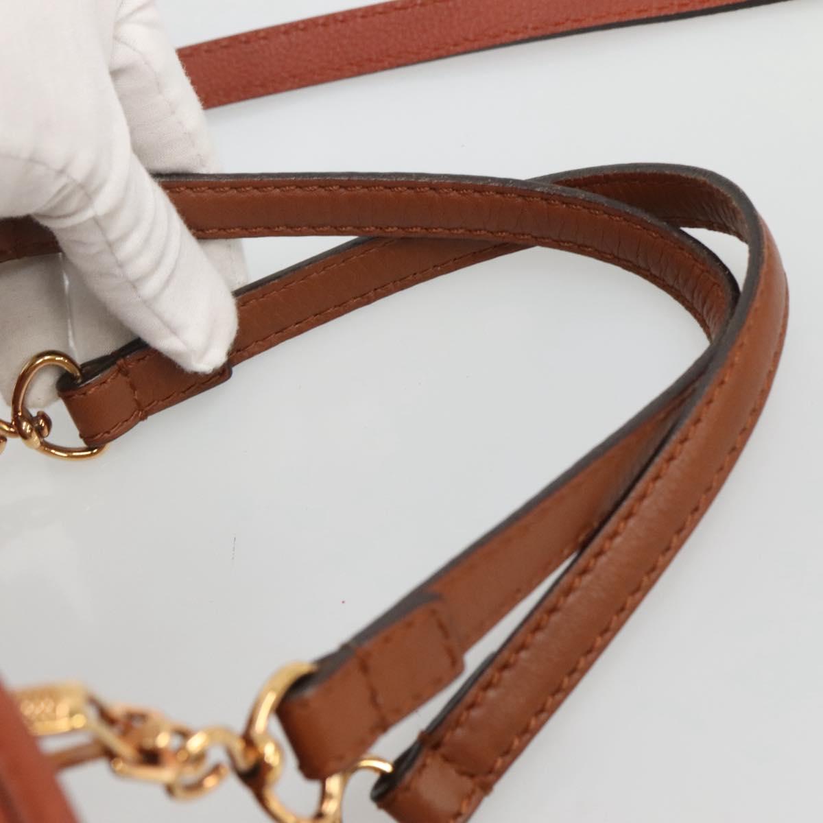 Chloe Elsie Hand Bag Leather 2way Brown Gold Auth BA1469