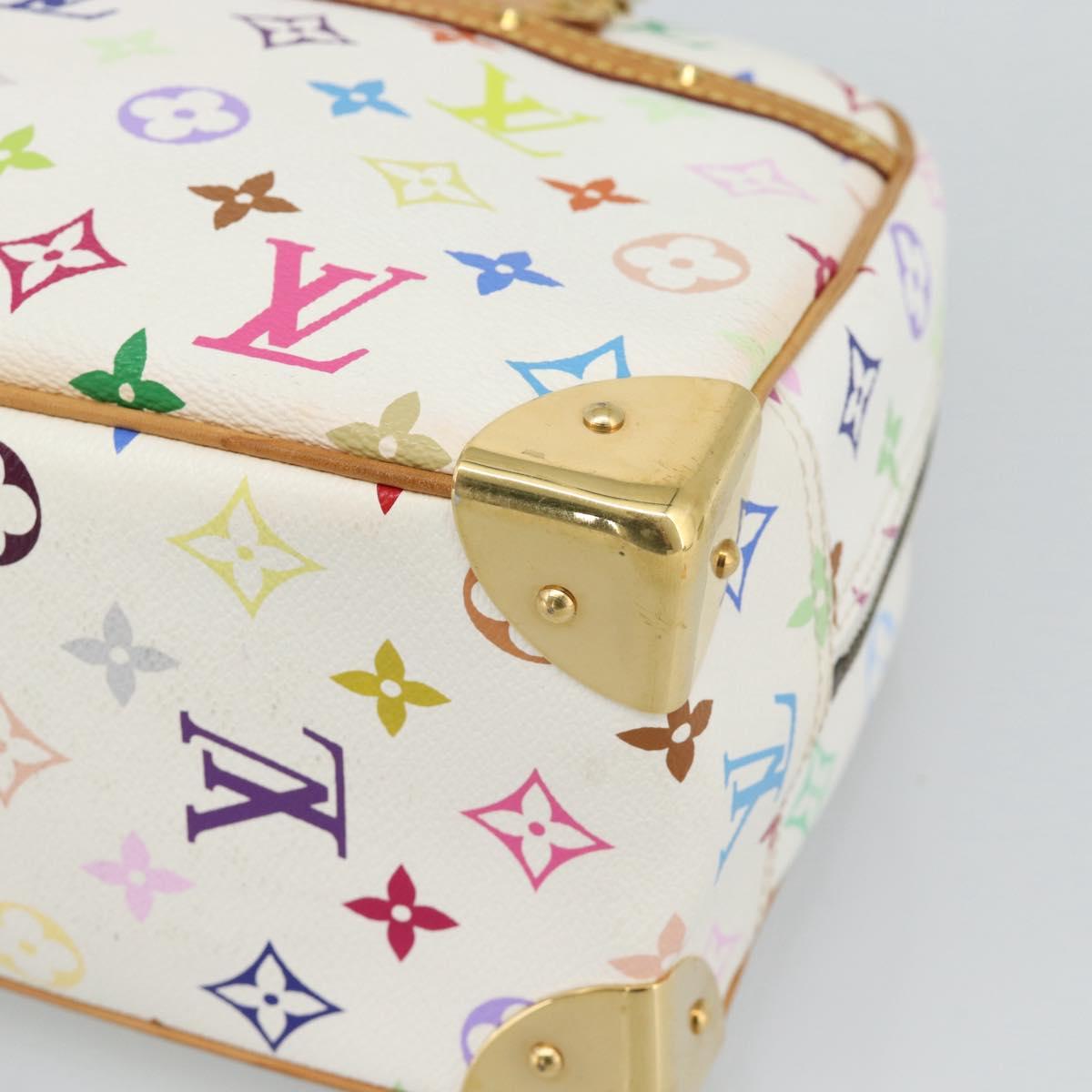 LOUIS VUITTON Monogram Multicolor Trouville Hand Bag White M92663 Auth BA14691A