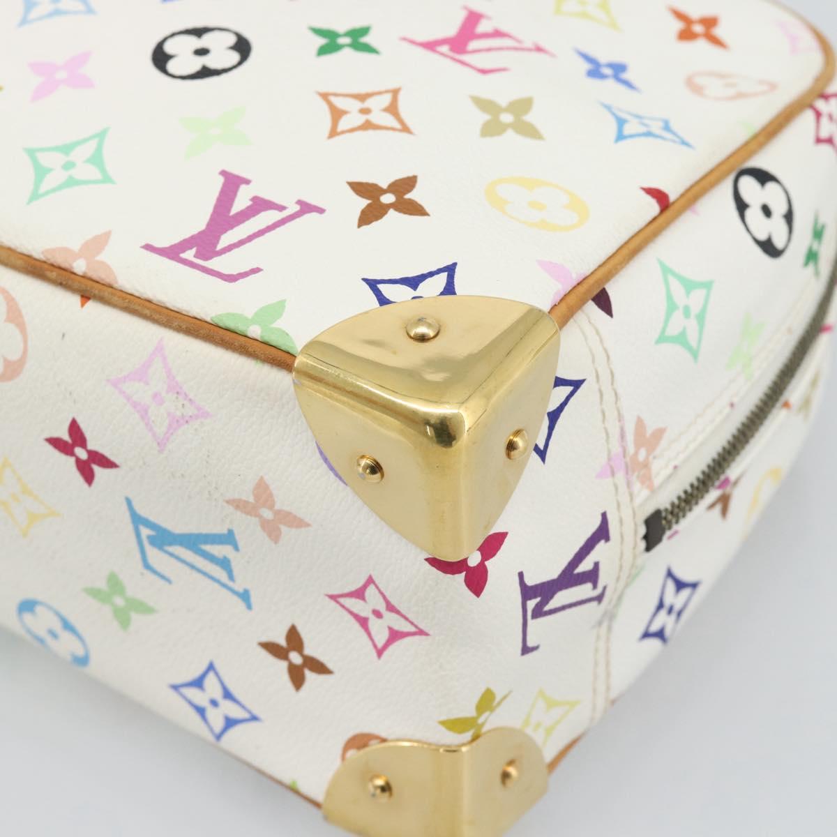 LOUIS VUITTON Monogram Multicolor Trouville Hand Bag White M92663 Auth BA14691A