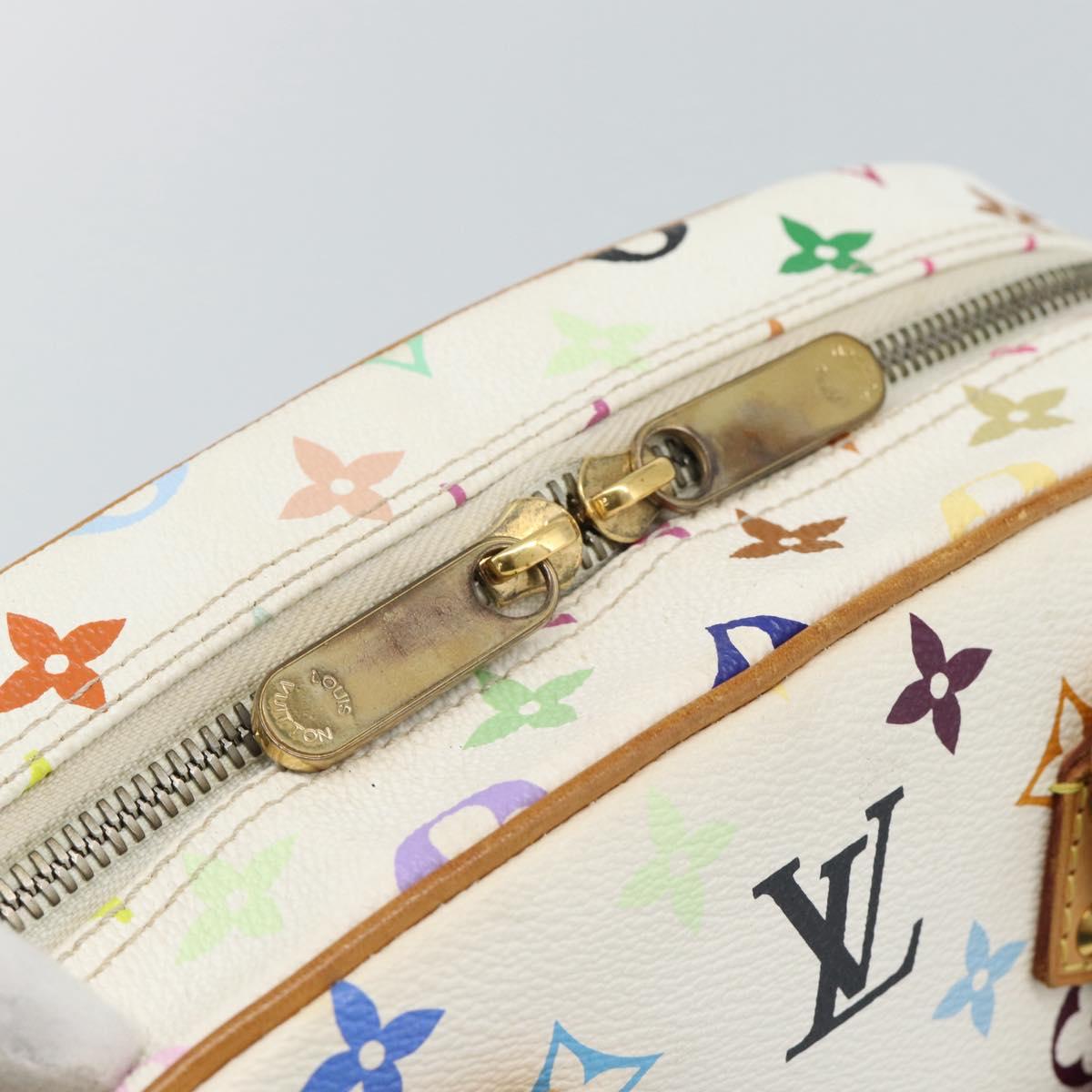 LOUIS VUITTON Monogram Multicolor Trouville Hand Bag White M92663 Auth BA14691A