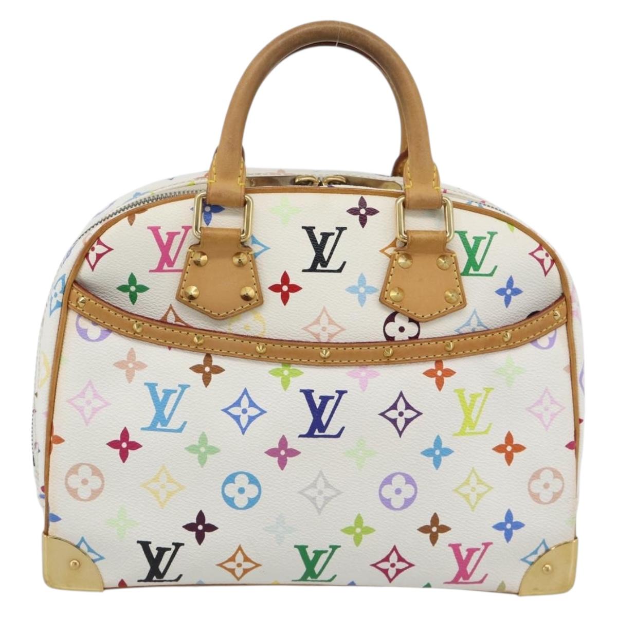 LOUIS VUITTON Monogram Multicolor Trouville Hand Bag White M92663 Auth BA14691A