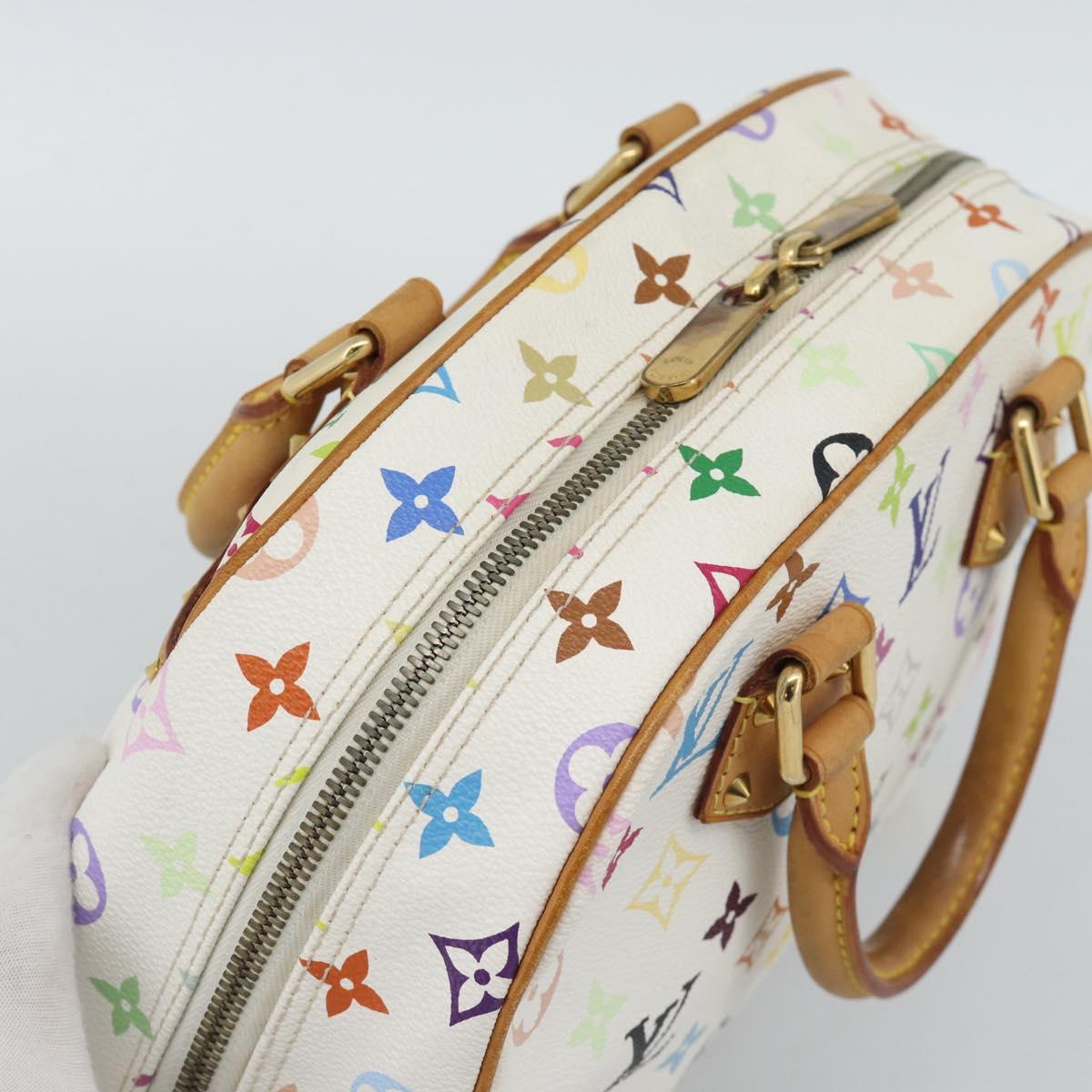 LOUIS VUITTON Monogram Multicolor Trouville Hand Bag White M92663 Auth BA14691A