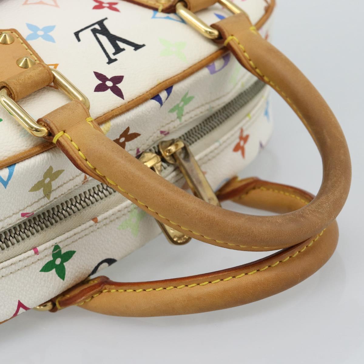 LOUIS VUITTON Monogram Multicolor Trouville Hand Bag White M92663 Auth BA14691A