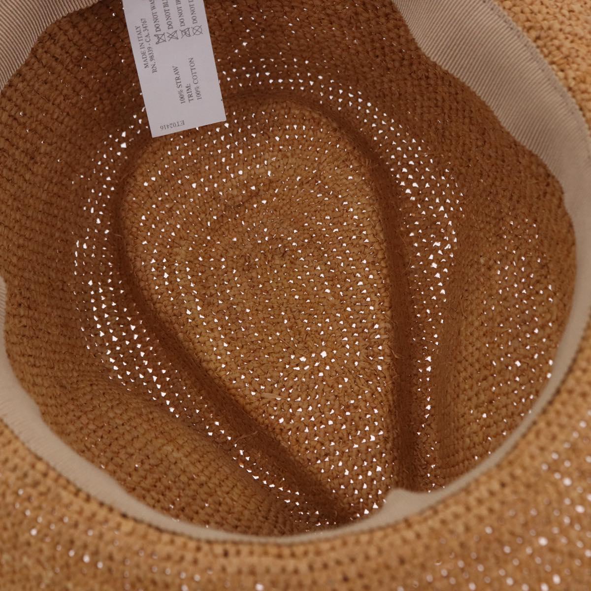 PRADA Hat Straw Brown Auth BA14694M