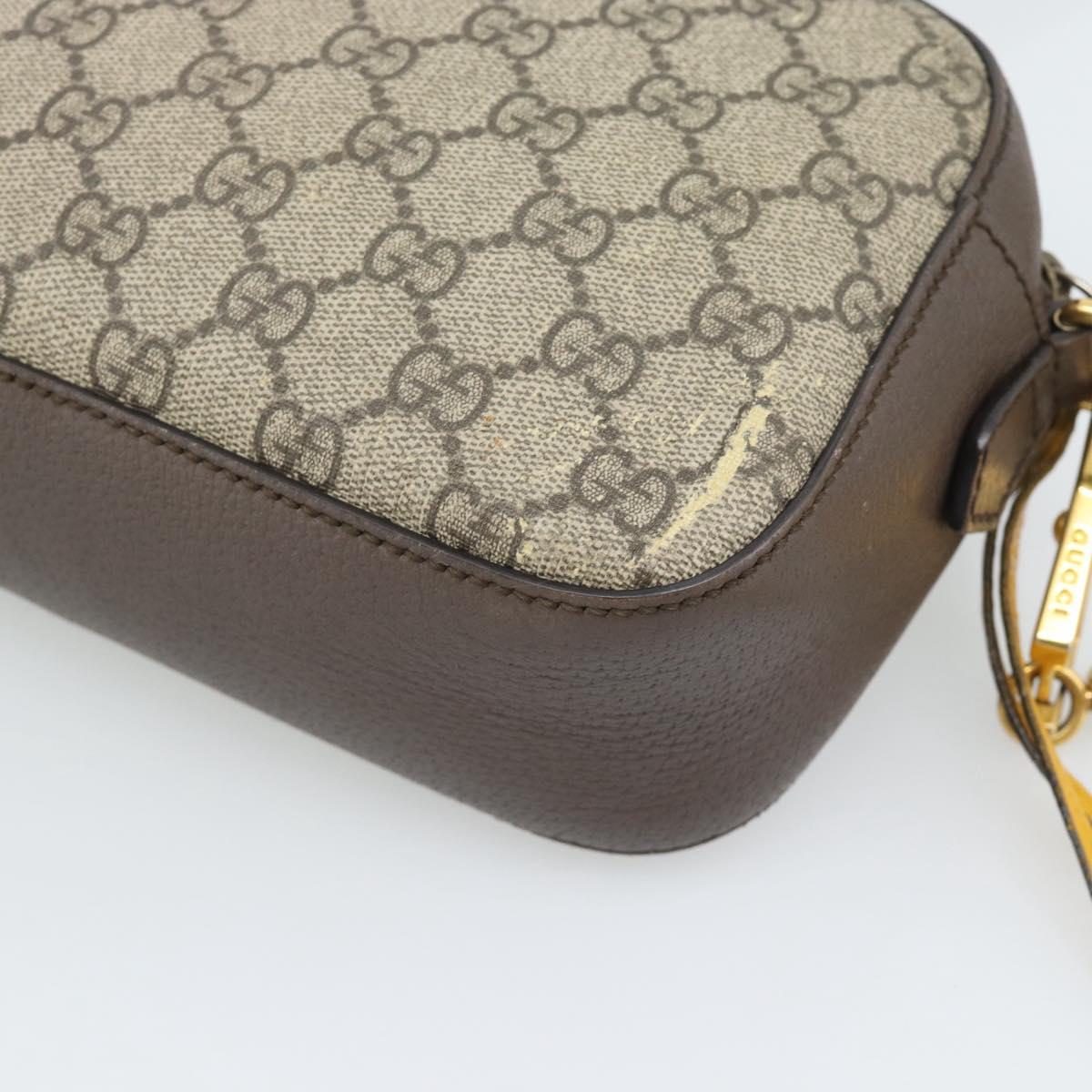 GUCCI GG Supreme Web Sherry Line Neo Vintage PVC Beige Gold 476466 Auth BA14698