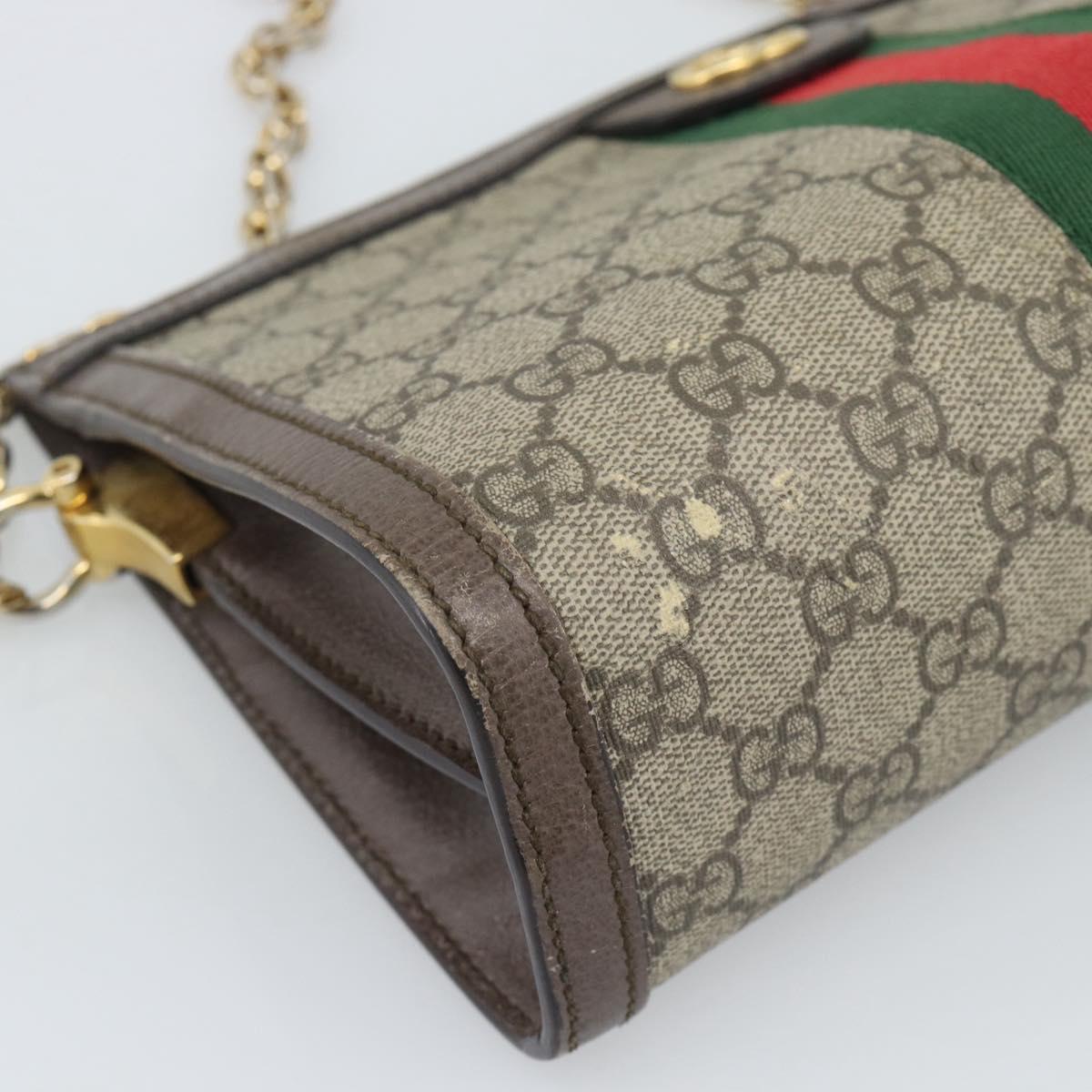 GUCCI GG Supreme Web Sherry Ophidia Chain Shoulder Bag PVC 503877 Auth BA14699