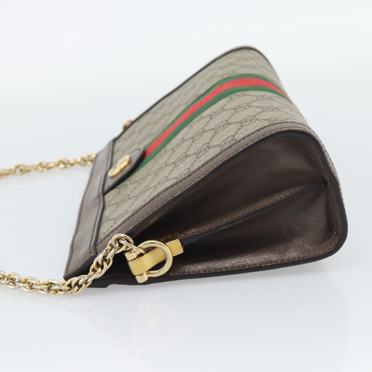 GUCCI GG Supreme Web Sherry Ophidia Chain Shoulder Bag PVC 503877 Auth BA14699