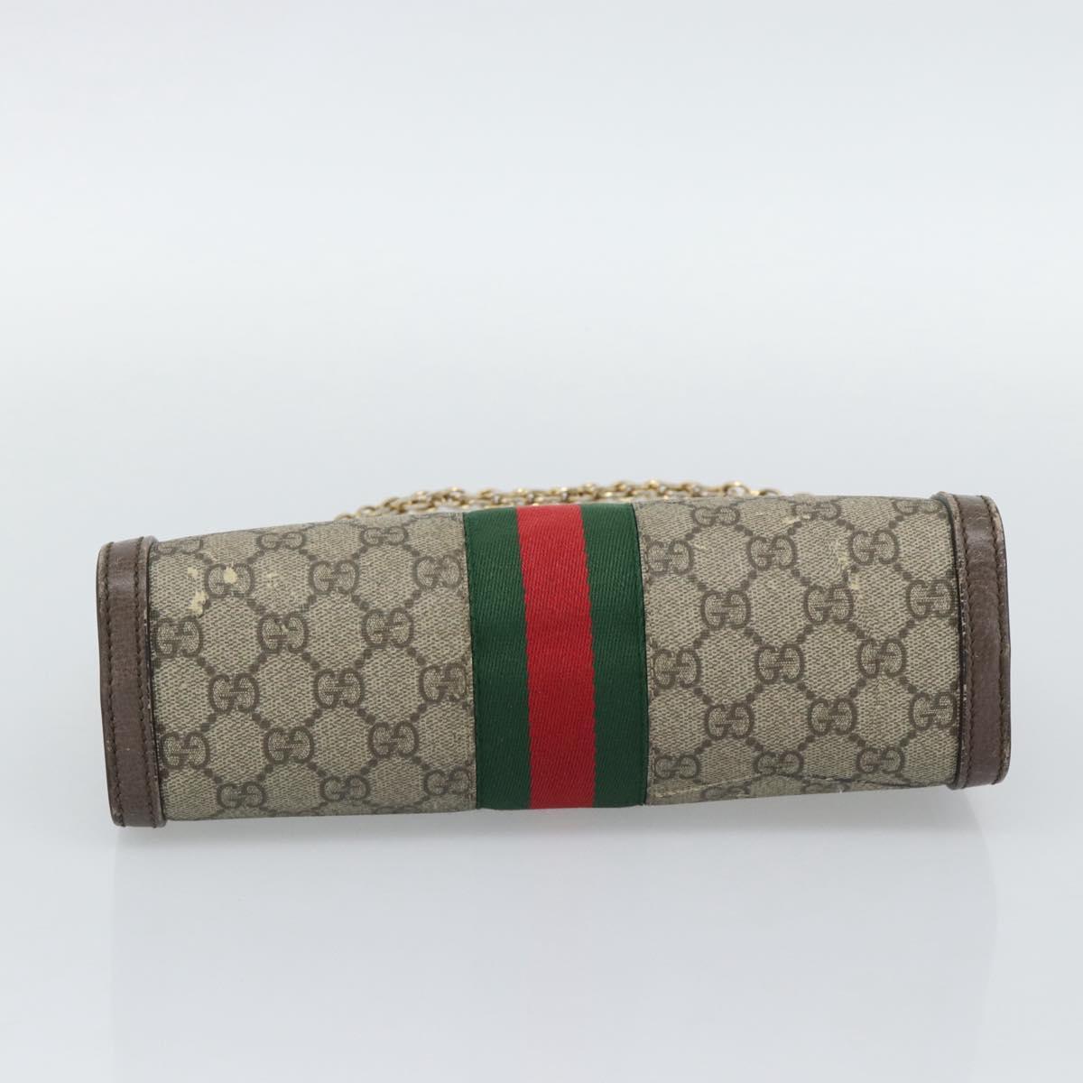 GUCCI GG Supreme Web Sherry Ophidia Chain Shoulder Bag PVC 503877 Auth BA14699