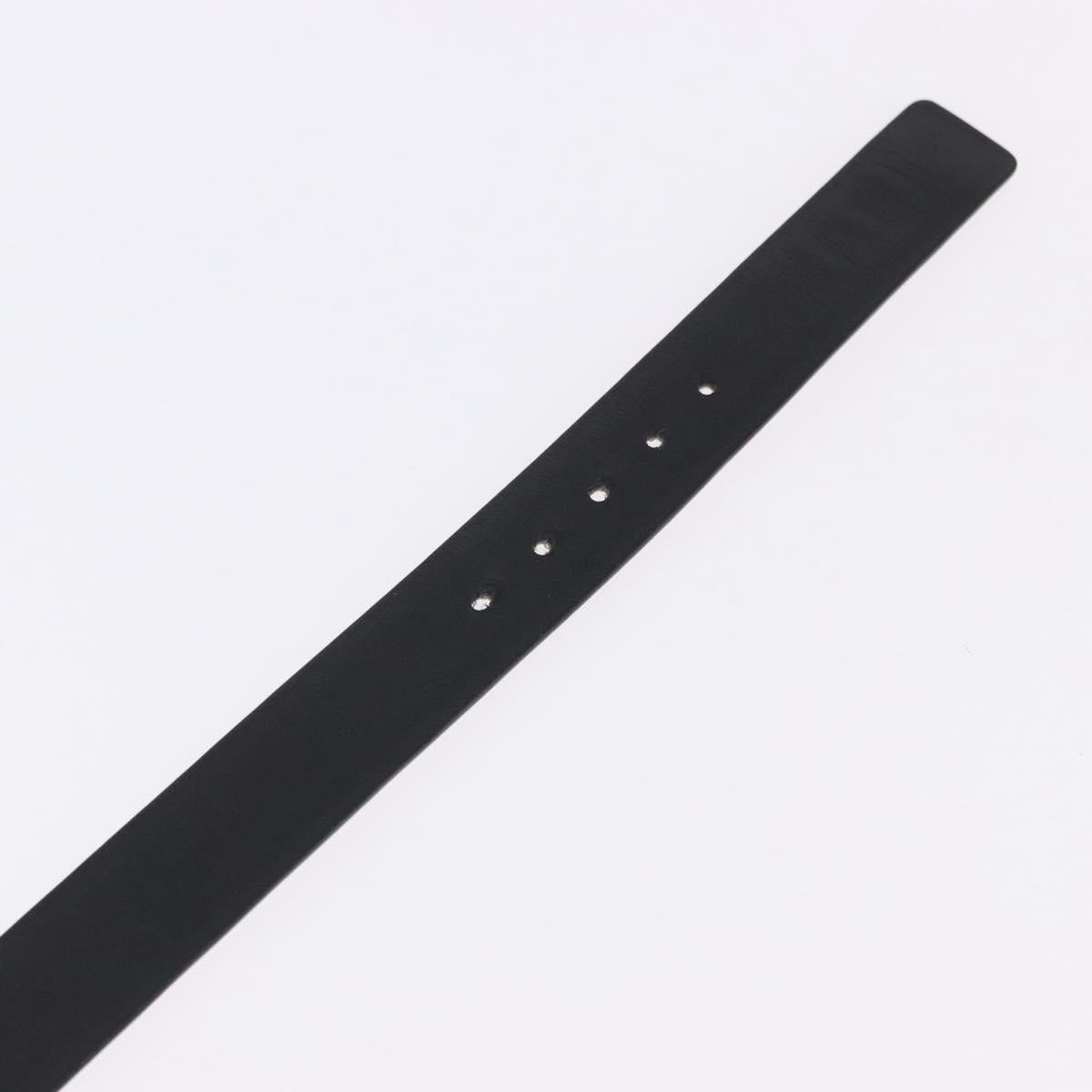 Salvatore Ferragamo Gancini Belt Leather Black Gold Tone Auth BA14708A
