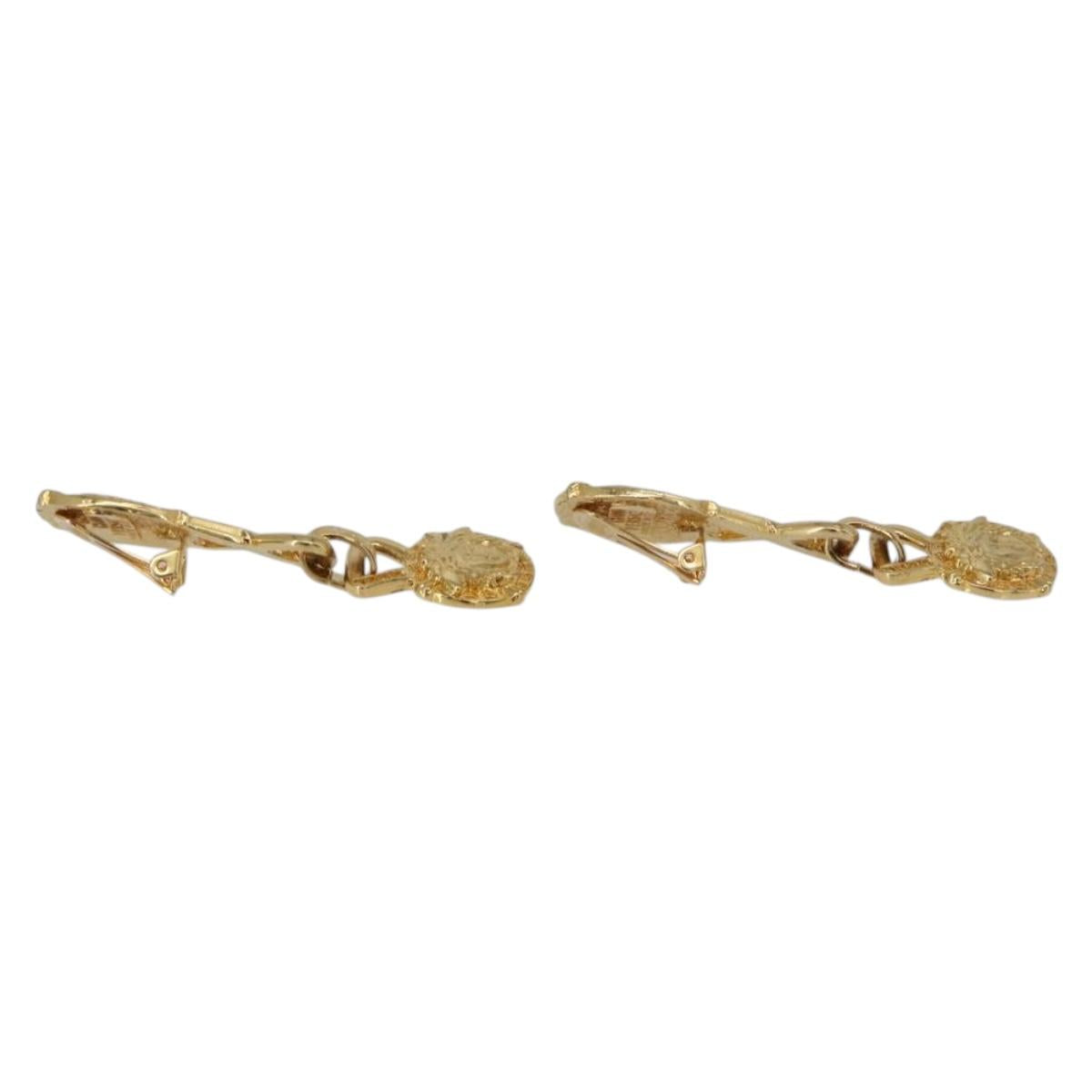 Gianni Versace Medusa Earring Metal Gold Tone Auth BA14710V