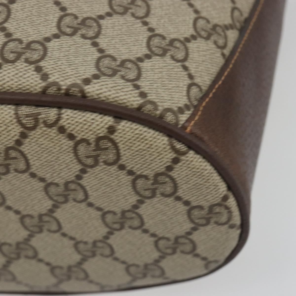GUCCI GG Supreme Shoulder Bag PVC Beige Gold Tone 904 02 081 Auth BA14714
